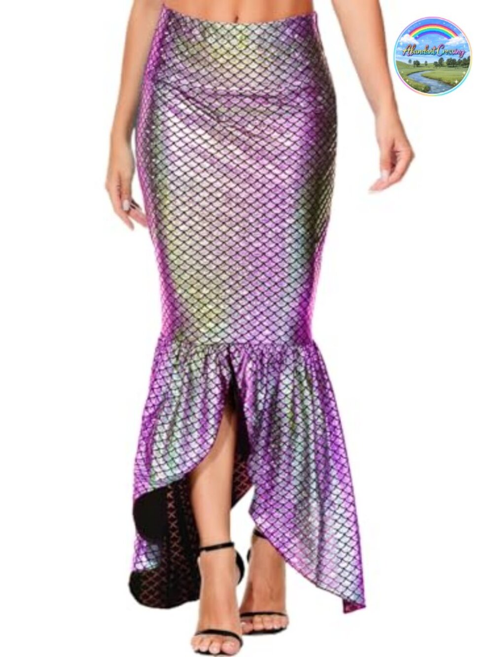 Mermaid Costume Maxi Skirt Shiny Fishtail Cosplay Halloween Party